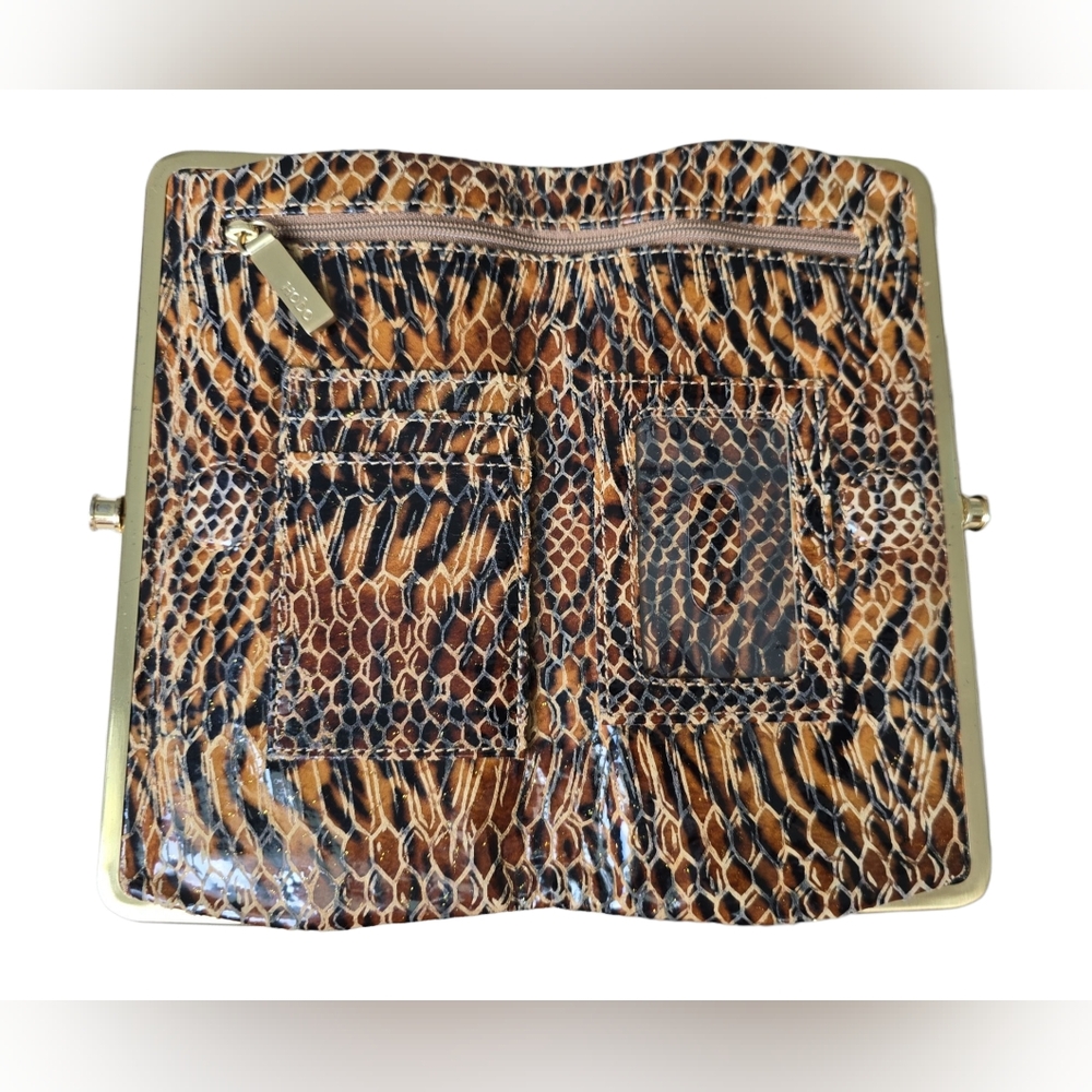 Hobo Lauren Clutch-Wallet leather tiger print EUC - Picture 4 of 10